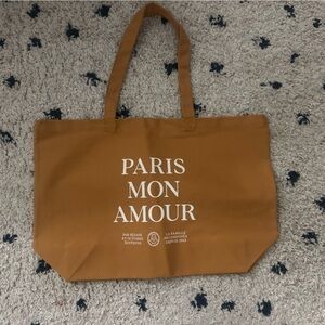 Sezane Paris Mon Amour Brown Tote Bag